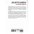"Je suis faite comme ça- Mémoires" Juliette Gréco/ Très bon état/ Livre broché