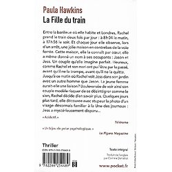 "La fille du train" Paula Hawkins/ Bon état/ Pocket/ 2016/ Livre poche