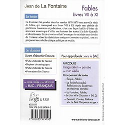 "Fables. Livres VII à XI" La Fontaine/ Petits Classiques/ Larousse/ Bon état/ 2019/ Livre poche 
