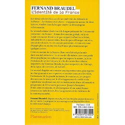 "L'identité de la France. Les hommes et les choses II" Fernand Braudel/ Excellent état/ 2009/ Livre poche 