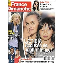 FRANCE DIMANCHE n°3655 16/09/2016 HALLYDAY/ CHAZAL/ FERRI/ DION/ DEMPSEY/ BLANC