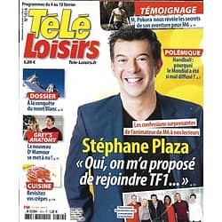 TELE LOISIRS n°1614 04/02/2017  Stéphane Plaza/ M.Pokora/ "Grey's Anatomy"/ Le Mont Blanc/ "Ennemi Public"