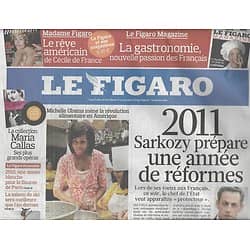 LE FIGARO n°20657 31/12/2010  REFORMES 2011/ MICHELLE OBAMA/ BEST OF CULTURE 2010