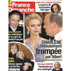 FRANCE DIMANCHE n°3662 04/11/2016  CHARLENE DE MONACO/ DRUCKER & C.FRANCOIS/ LAMA/ SANSON/ GOLDMAN