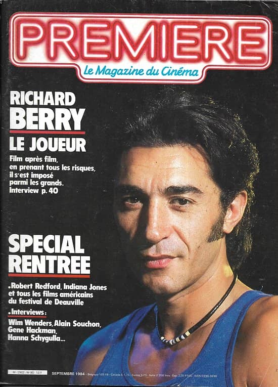 PREMIERE n°90 septembre 1984  RICHARD BERRY/ H.FORD/ SOUCHON/ HACKMAN