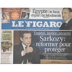 LE FIGARO n°20692 11/02/2011 REFORMES DE SARKOZY/ CRISE EN EGYPTE/ RENAULT/ MESSERSCHMIDT