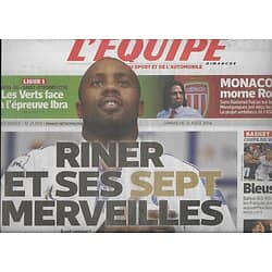 L'EQUIPE n°21959 31/08/2014  Teddy Riner/ Monaco/ Bouhanni/ Falcao/ Gasquet & Monfils/ PSG/ Racing-Métro