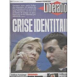 LIBERATION n°10795 05/02/2016 FN: crise identitaire/ Assange/ Millepied/ Attentats/ Super Bowl