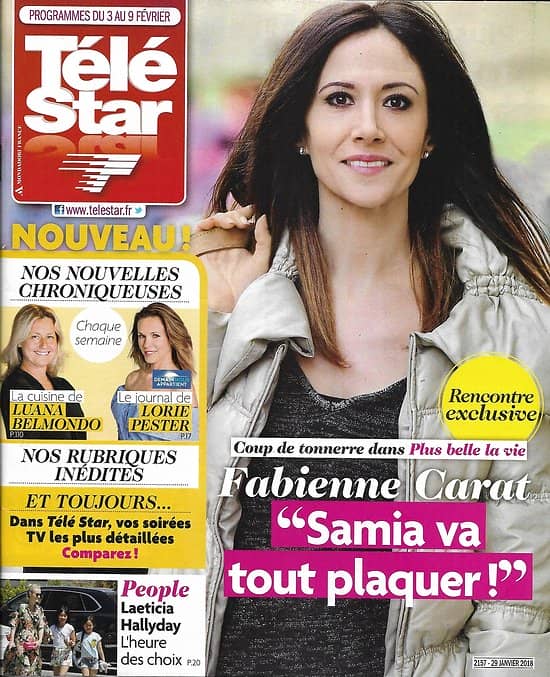 TELE STAR n°2157 03/02/2018  Fabienne Carat/ Laeticia Hallyday/ Les Tuche/ Camille Lou/ Beaugrand/ Busnel/ Timsit