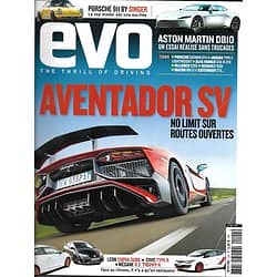 EVO n°104 novembre 2015  Aventador SV/ Asto Martin Dbio/ Porsche 911