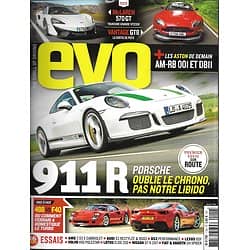 EVO n°112 juillet 2016  Porsche 911 R/ Ferrari 488 vs F40/ Mc Laren 570 GT/ Vantage Gt8