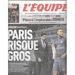 L'EQUIPE n°23052 02/09/2017  PSG/ Tranferts/ Lemar/ Coupe du Monde/ Teddy Riner/ Lemaitre/ Federer