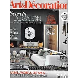 ART&DECORATION n°529 janvier-février 2018  Secrets de salon/ Jouez les gris/ Réussir son entrée/ Stations vintage