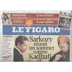 LE FIGARO n°20723 19/03/2011  Coalition anti-Kadhafi à Paris/ Après le séisme au Japon/ Cantonales/ G7/ Eglise orthodoxe de Paris