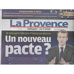 LA PROVENCE n°7850 11/12/2018  Annonce de Macron: un nouveau pacte?/ La crise en France/ Vélodrome/ Sports