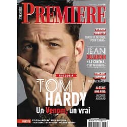 PREMIERE n°488 septembre 2018  Tom Hardy-Venom/ Dujardin/ Audiard/ M.Thierry/ Boutella/ V.Lacoste/ Granik