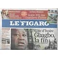 LE FIGARO n°20735 02/04/2011  Gbagbo, la fin/ Affaire Krombach/ Ventes de prestige/ Bataille Bourse de Paris