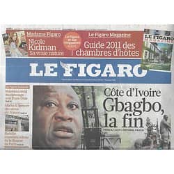 LE FIGARO n°20735 02/04/2011  Gbagbo, la fin/ Affaire Krombach/ Ventes de prestige/ Bataille Bourse de Paris