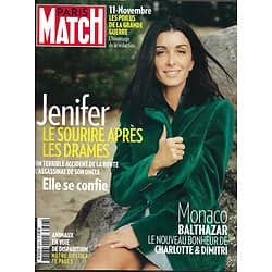 PARIS MATCH n°3626 08/11/2018  Jenifer/ Les Poilus de la Grande Guerre/ Animaux en voie de disparition/ Monica Bellucci/ Migration Mexique