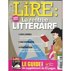 LIRE n°378 septembre 2009  La rentrée littéraire/ Le guide/ Finkielkraut/ P.Besson/ Hobbes