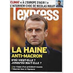 L'EXPRESS n°3519 12/12/2018  La haine anti-Macron/ Nicolas Hulot/ Récit: Philippe Barbarin/ Disney/ Berlin bohème/ Beaux livres