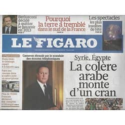 LE FIGARO n°20819 09/07/2011  Colère arabe/ GB: Scandale des écoutes/ Contestataires & démocratie/ AF 447/ Haute joaillerie