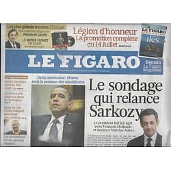 LE FIGARO n°20824 15/07/2011  Dette américaine/ Sarkozy/ Edith Piaf/ Légion d'honneur/ Chine endettée/ Israël, terre de start-up