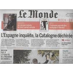 LE MONDE n°22617 30/09/2017  Catalogne déchirée/ Macron "président des riches"?/ Hugh Hefner/ Bechir Saleh