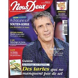 NOUS DEUX n°3742 19/03/2019  Julien Clerc/ Tartes salées/ Famille Cousteau/ Tisanes/ Lieux qui portent bonheur