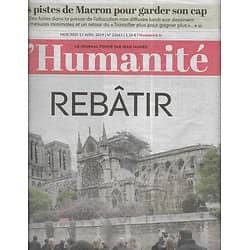 L'HUMANITE n°22663 17/04/2019   Notre-dame-de-Paris: Rebâtir