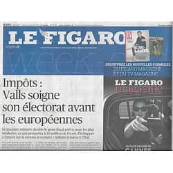 LE FIGARO n°21703 18/05/2014  Baisse des impôts par Valls/ Européennes 2014/ Nouveaux visages du populisme/ Tommy Lee Jones/ Eve Ruggieri