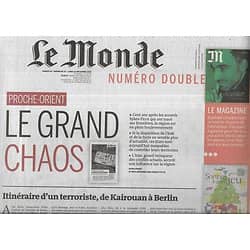LE MONDE n°22378 24/12/2016  Proche-Orient, le grand chaos/ Séries/ La Scala/Les croisés d'Angers/ Esprit de Noël