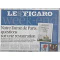 LE FIGARO n°23228 19/04/2019  Notre-Dame-de-Paris: questions sur une restauration/ Jeunesse algérienne/ Retraite à 64 ans/ Keren Ann & David Byrne