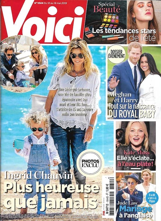 VOICI n°1644 10/05/2019  Ingrid Chauvin/ Meghan & Harry: spécial royal baby/ Jude Law/ Daniel Craig/ Spécial beauté