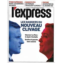 L'EXPRESS n°3543 29/05/2019  Macron-Le Pen: les dangers du nouveau clivage/ Mobilités urbaines/ Microbiote & dépression/ Nasser Al-Khelaïfi/ la Joconde nue/ Mixité sociale