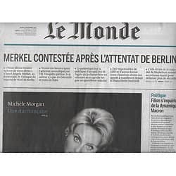 LE MONDE n°22376 22/12/2016  Michèle Morgan/ Merkel contestée/ Fillon inquiété par Macron/ Kabila, roi de la RDC