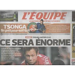 L'EQUIPE n°21867 29/05/2014  Toulon-Castres, Finale Top 14/ Tsonga/ Equipe de France/ La Une mythique