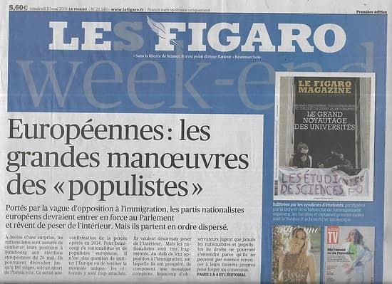 LE FIGARO n°23245 10/05/2019  Européennes & populistes/ Tribunal de Bobigny/ Uber/ Robert Wilson