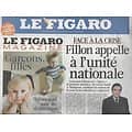 LE FIGARO n°20854 20/08/2011 La tribune de Fillon/ Les Kurdes bombardés en Irak/ Tablettes et PC/ Lagerfeld/ Disney/ Michel Delpech