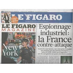 LE FIGARO n°20872 10/09/2011  Espionnage industriel/ 11 Septembre/ Crise à la BCE/ Actrices & réalisatrices au pouvoir/ Opéra de Versailles