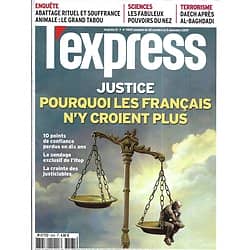 L'EXPRESS n°3565 30/10/2019  Défiance des Français envers la justice/ Les pouvoirs du nez/ Enfants Bokassa/ L'abattage rituel