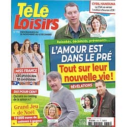 TELE LOISIRS n°1761 30/11/2019  "L'amour est dans le pré"/ Miss France/ Johnny Hallyday/ "Dix pour cent"