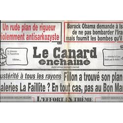 LE CANARD ENCHAINE n°4750 09/11/2011  Austérité à tous les rayons: le plan de Fillon/ Sarkozy dans l'antisarkozysme