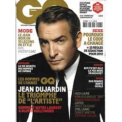 GQ n°48 février 2012  Jean Dujardin/ Les hommes de l'année/ Eva Mendes/ La séduction a changé/ Stéphane Guillon