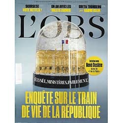 L'OBS n°2869 31/10/2019  Le train de vie de la République/ Greta Thunberg par Naomi Klein/ Scorsese vote Netflix/ Un an avec les gilets jaunes
