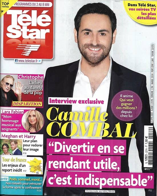 TELE STAR n°2274 02/05/2020  Camille Combal/ Christophe/ Lara Fabian/ Meghan & Harry/ Eddy Mitchell/ Charlotte Gainsbourg