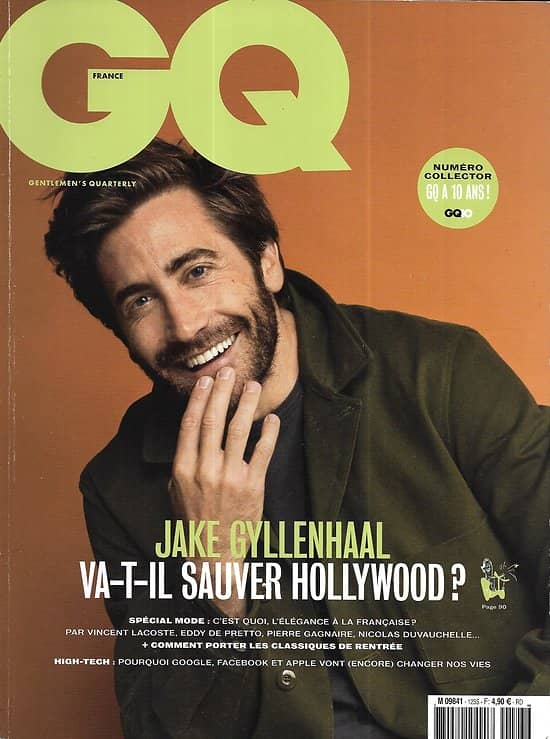 GQ n°123 septembre 2018  Jake Gyllenhaal/ Elégance française/ Spécial Mode/ Wired/ Zuckerberg/ Le monde de demain