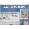 LE FIGARO n°23667 19/09/2020  Dépistage Covid: l'échec/ Passage à l'électrique/ Sépulture de Montaigne/ Combattants du patrimoine