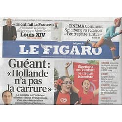 LE FIGARO n°20908 22/10/2011  Tintin/ Claude Guéant/ Mort de Kadhafi/ Elections en Tunisie/ Les All Blacks/ Salon du chocolat/ Crise de l'Euro