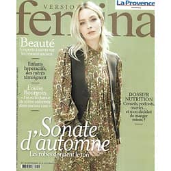 VERSION FEMINA n°965 28/09/2020  Mode: Robes d'automne/ Louise Bourgoin/ Dossier nutrition: mieux manger au quotidien/ Profession: influenceur